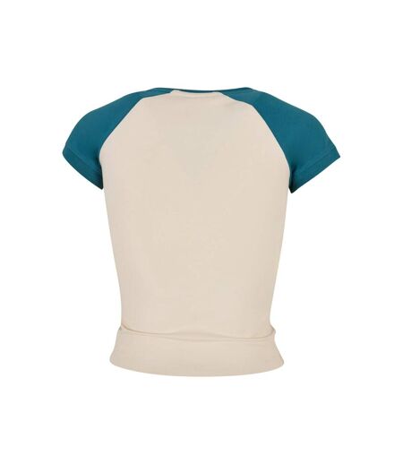 T-shirt Manches Courtes Motif/style Rétro Femme Sable Blanc Jaspe Urban Classics