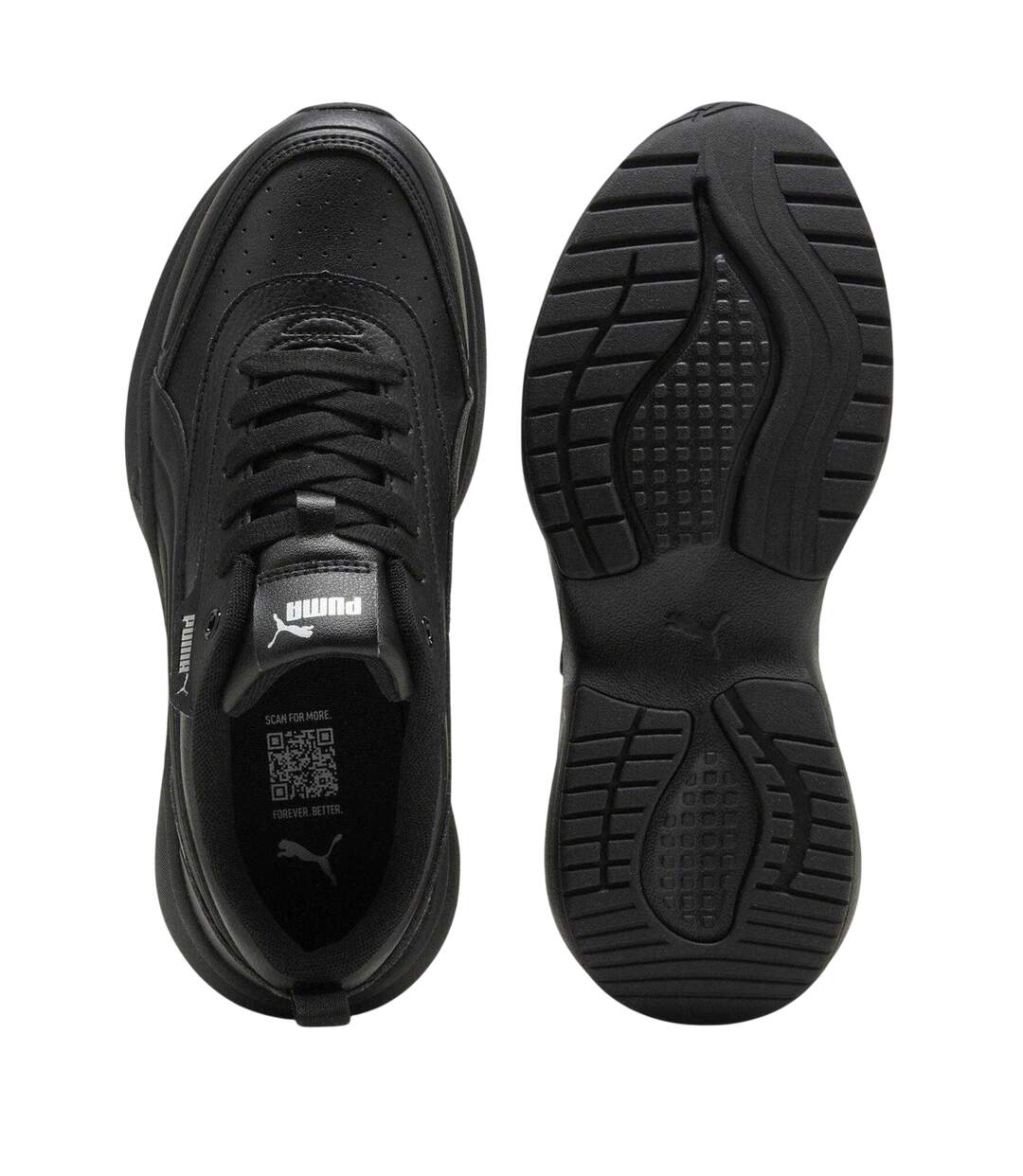 Womens/ladies Cilia 2.0 Lace Up Trainers Triple Black Puma-3