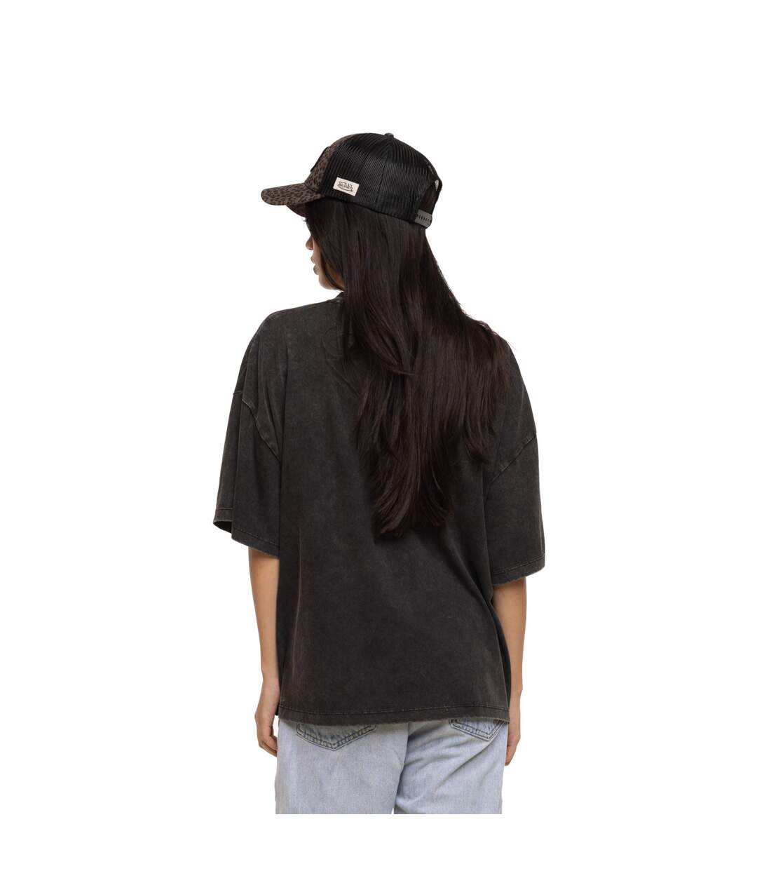 T-shirt femme oversize col rond lava dye print devant Road Vondutch-3