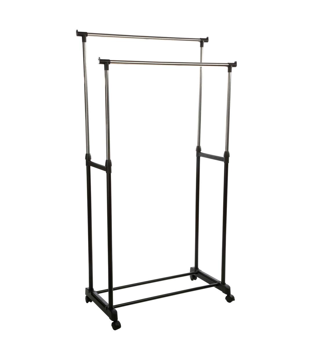 Penderie double portant mobile - 84 x H. 96/170 cm-1