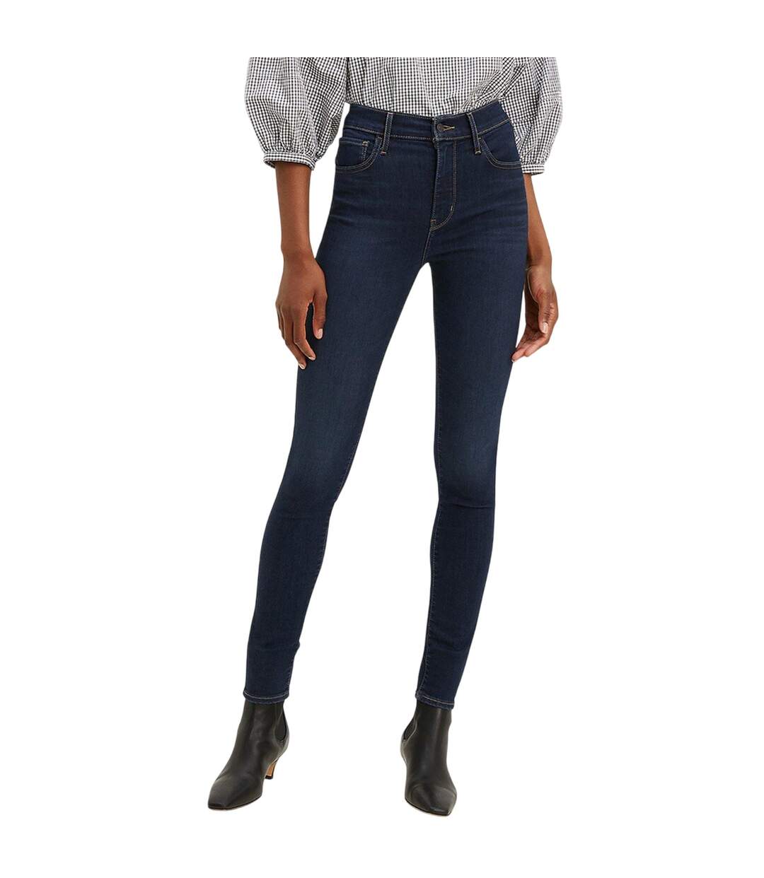 Womens/ladies High Rise Skinny Jeans Deep Serenity Levis-2