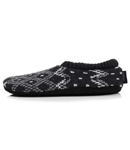 Isotoner Chaussettes d'intérieur homme maille jacquard, picots antidérapants