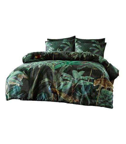 Siona tropical duvet cover set green Paoletti