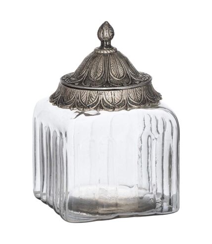 Hill Interiors Moroccan Decorative Jar (Clear/Bronze) (18cm x 12cm x 12cm) - UTHI4341