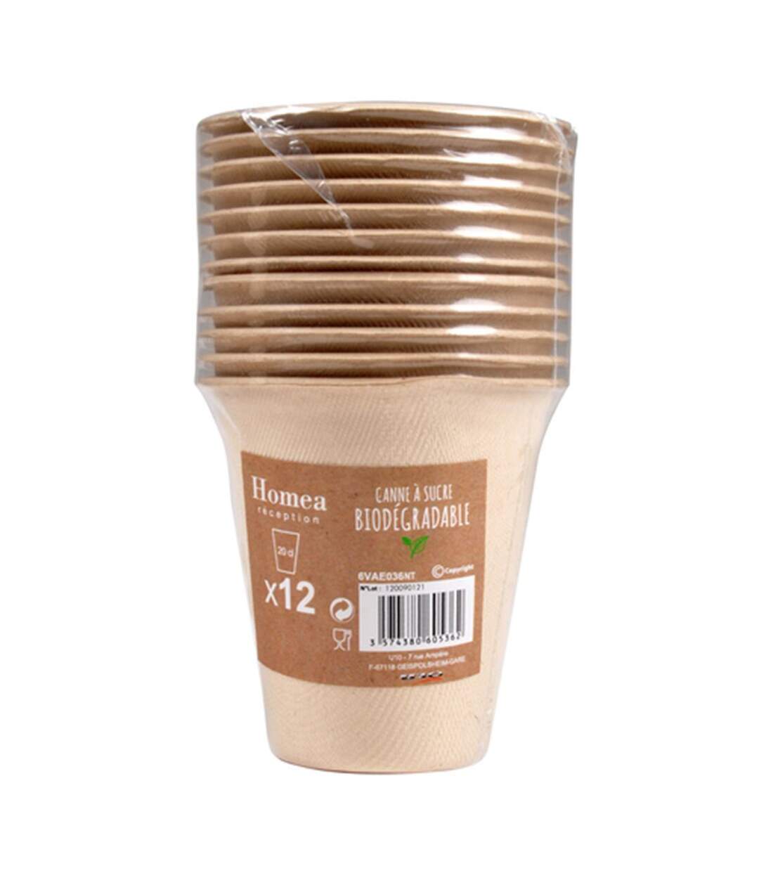 Lot de 12 Gobelets Canne à Sucre 20cl Naturel-2