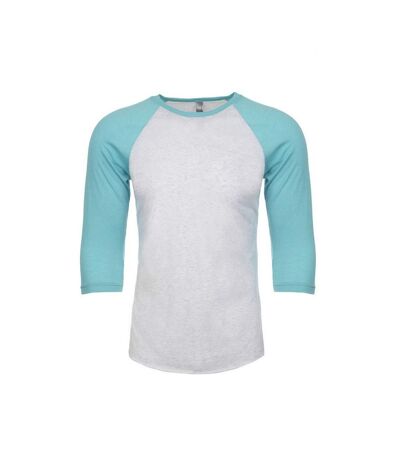 Next Level Adultes T-Shirt raglan unisexe à manches 3/4 en tri-blend (Bleu Tahiti / Blanc Ciel) - UTPC3484
