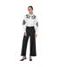 Womens/ladies Faux Leather Wide Leg Palazzo Trousers Black Only-1