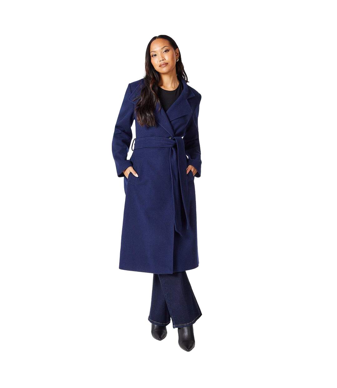 Manteau femme bleu marine Principles-3