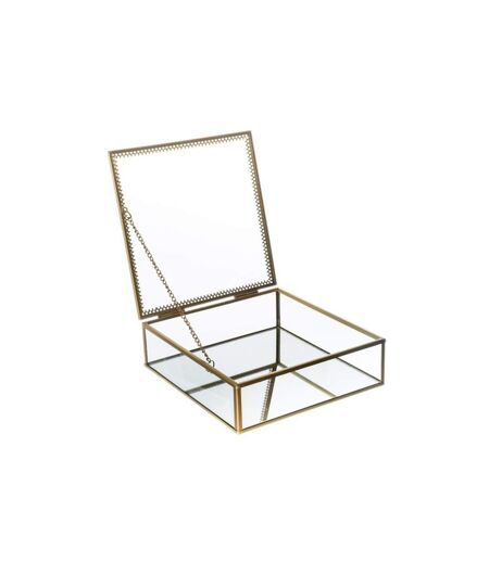 Lot de 2 Boîtes à Bijoux en Verre Stylish 18cm Or