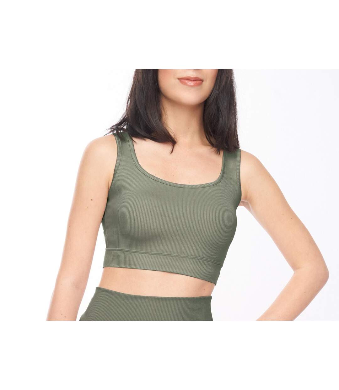 Brassière de sport roda femme olive Lookus-1