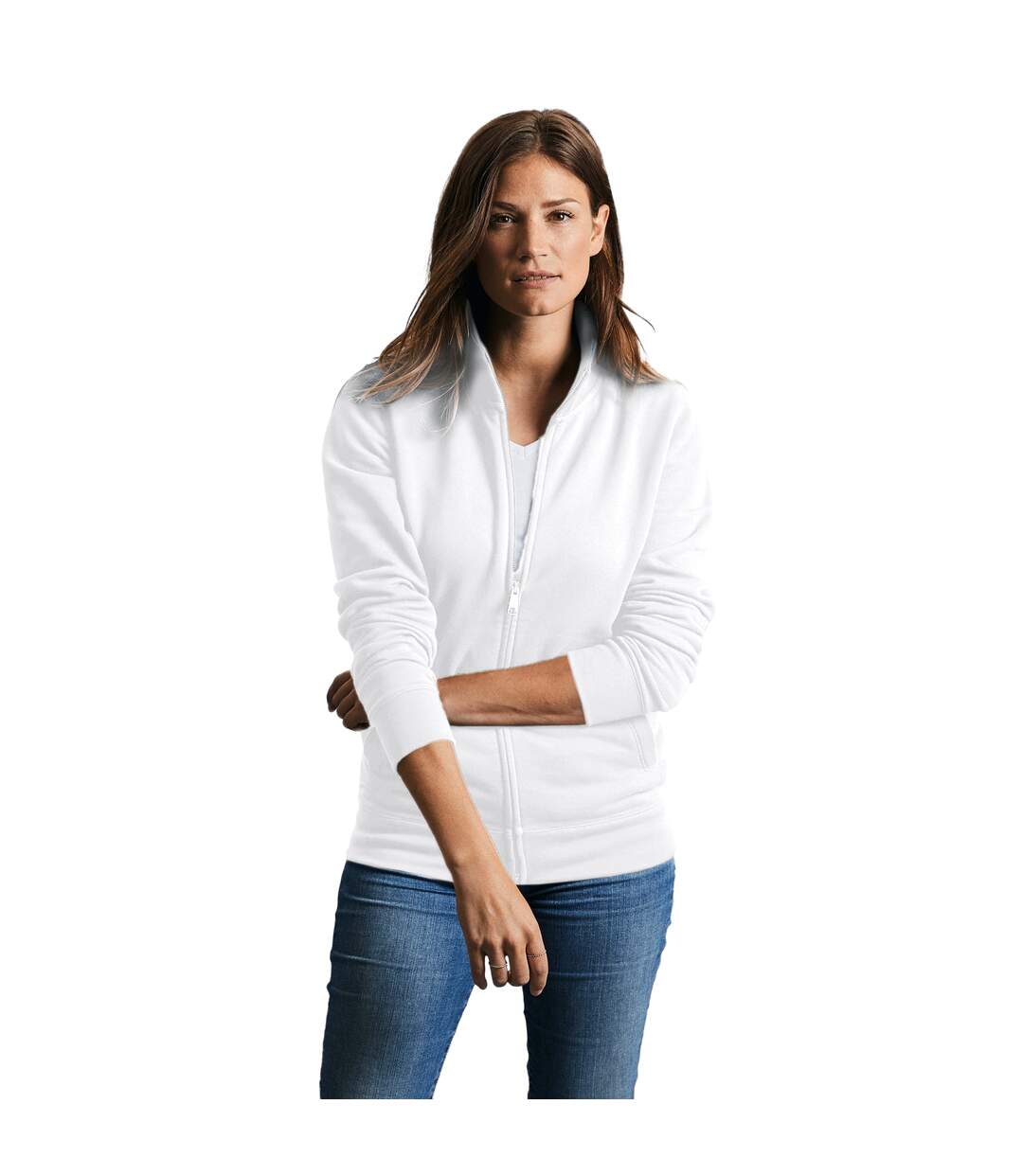 Russell Womens/Ladies Authentic Sweat Jacket (White) - UTBC4656-2