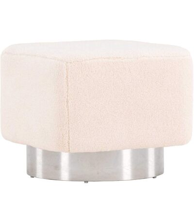 Pouf carré en polyester et acier Newton