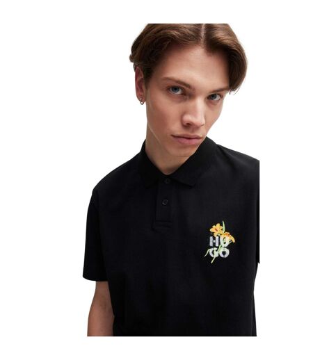 Mens Regular Short-sleeved Polo Shirt Black Hugo Boss