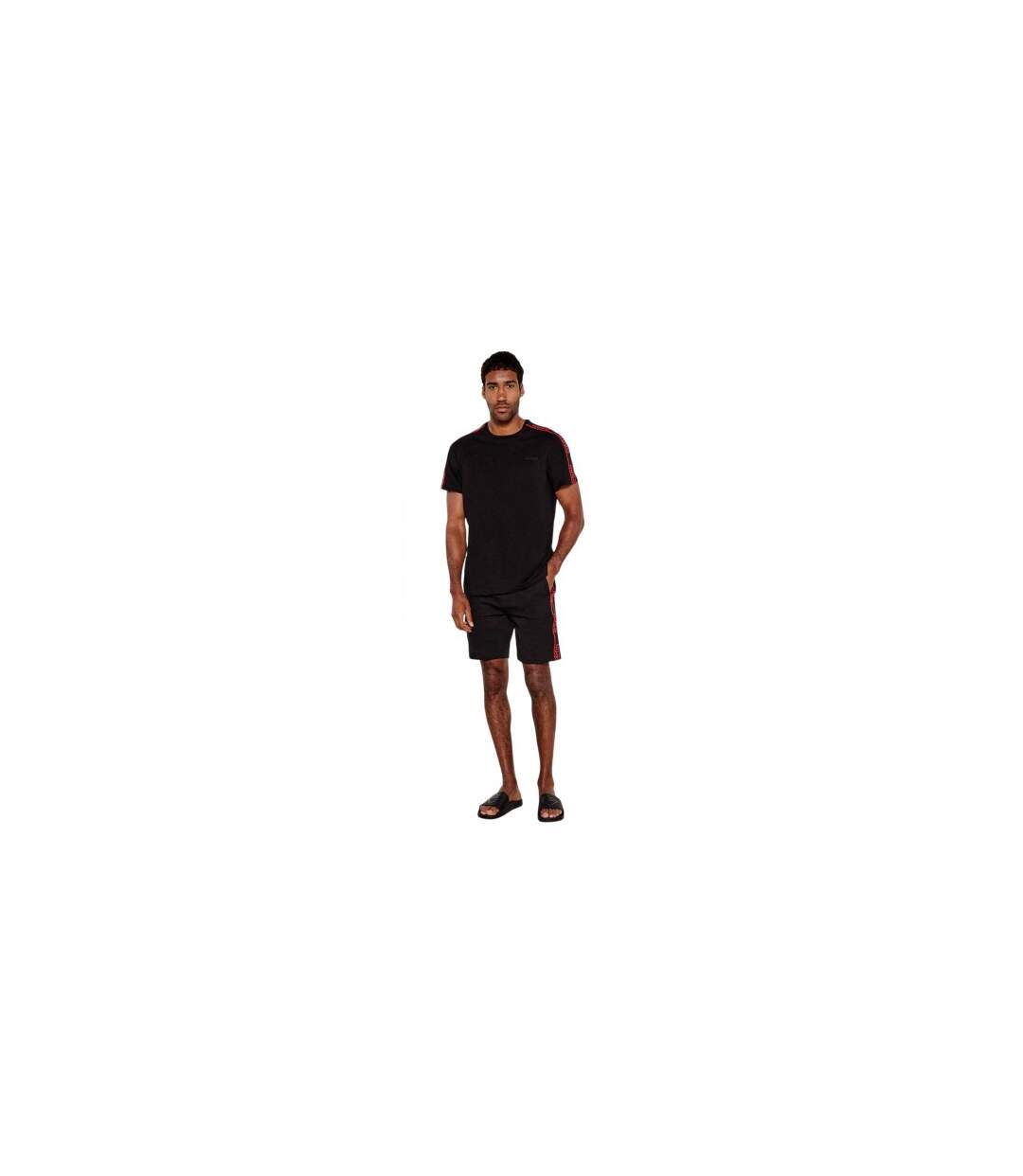 Mens Logo Taped T-shirt Black Hugo-1