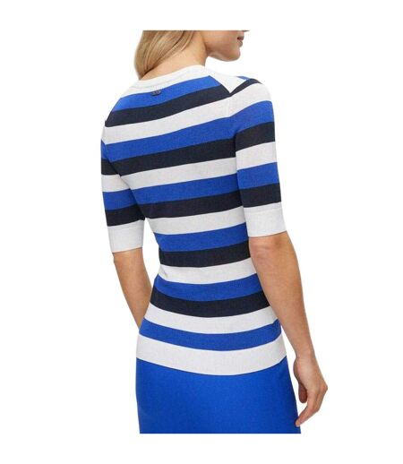 Womens/ladies Facuba Stripe Top Blue White Black Hugo Boss