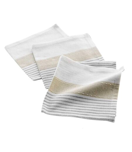 Lot de 3 Serviettes de Table Iliade 40x40cm Gris