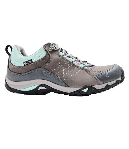 Womens/ladies Leather Waterproof Hiking Shoes Charcoal Beach Oboz