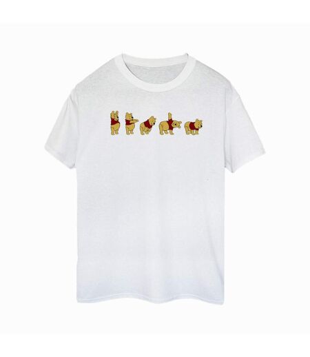 Disney Womens/Ladies Winnie The Pooh Stretching Cotton Boyfriend T-Shirt (Blanc) - UTBI47464