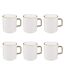 Lot de 6 Mugs en Porcelaine Arya 35cl Blanc-1