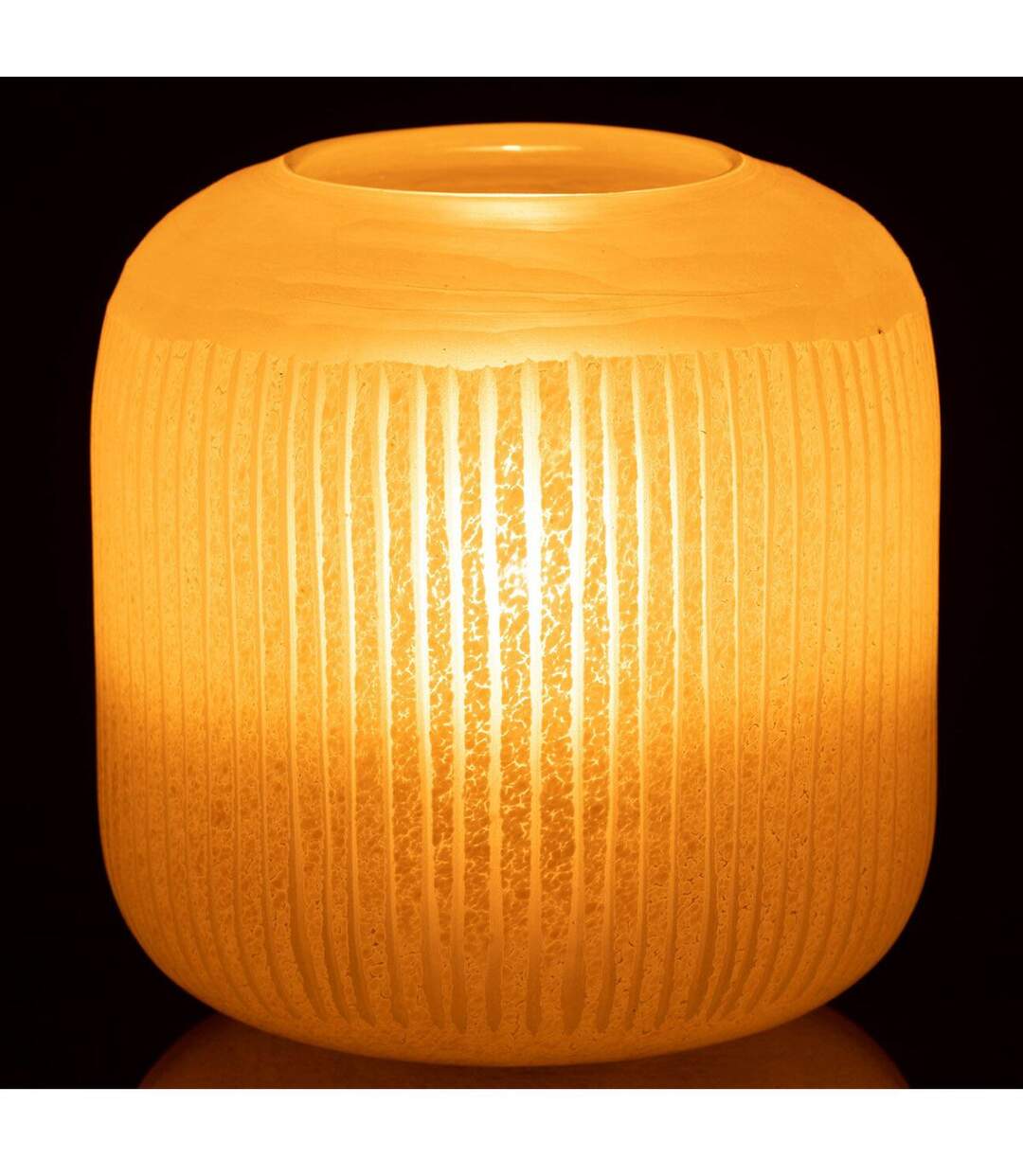 Vase Design en Verre Lignes Carla 16cm Jaune Clair-3