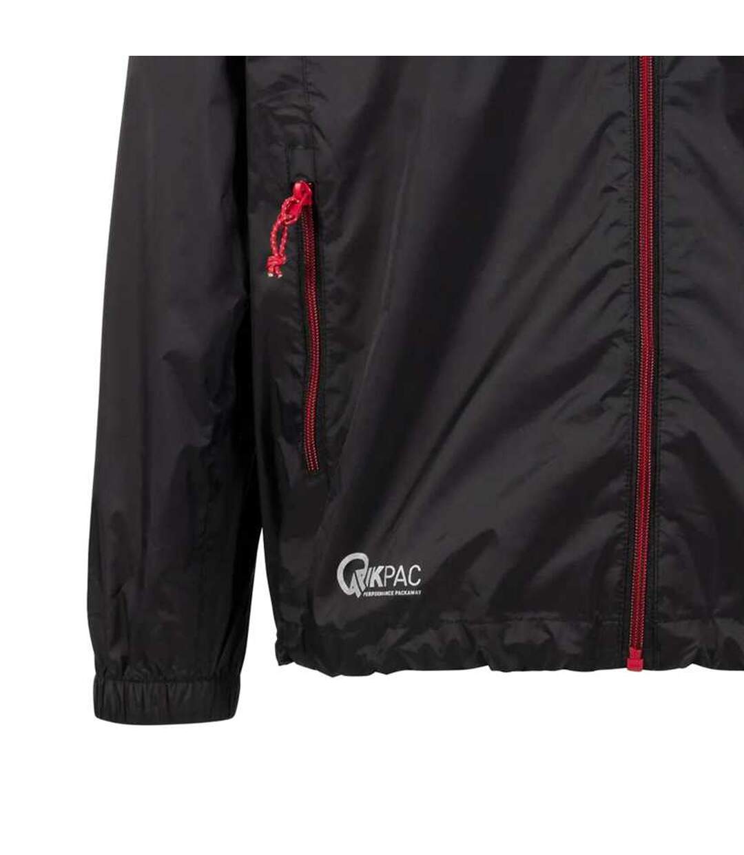 Qikpac X Unisex Packaway Jacket Black Red Trespass-4