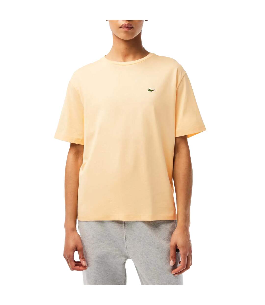 T-shirt Premium Femme Jaune Lacoste-1