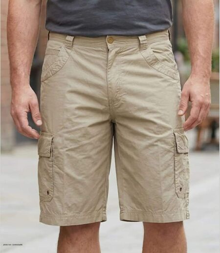 AXXANO AE1103S Bermuda uni en coton pour un look d'été décontracté et élégant