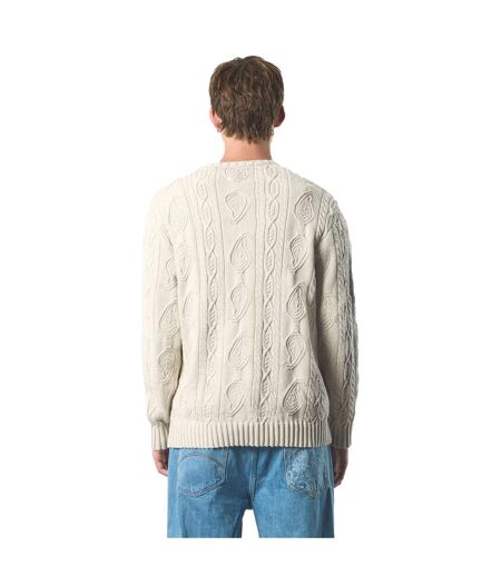 Mens Marylebone Cable Knit Long-sleeved Sweater Top Grey Pretty Green