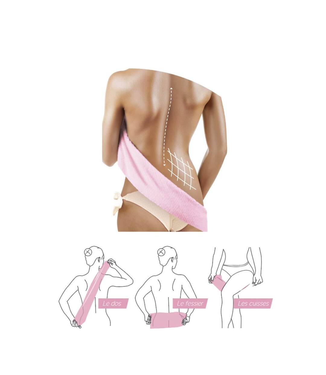 Bande Exfoliante Stretch 19x37cm Rose-3