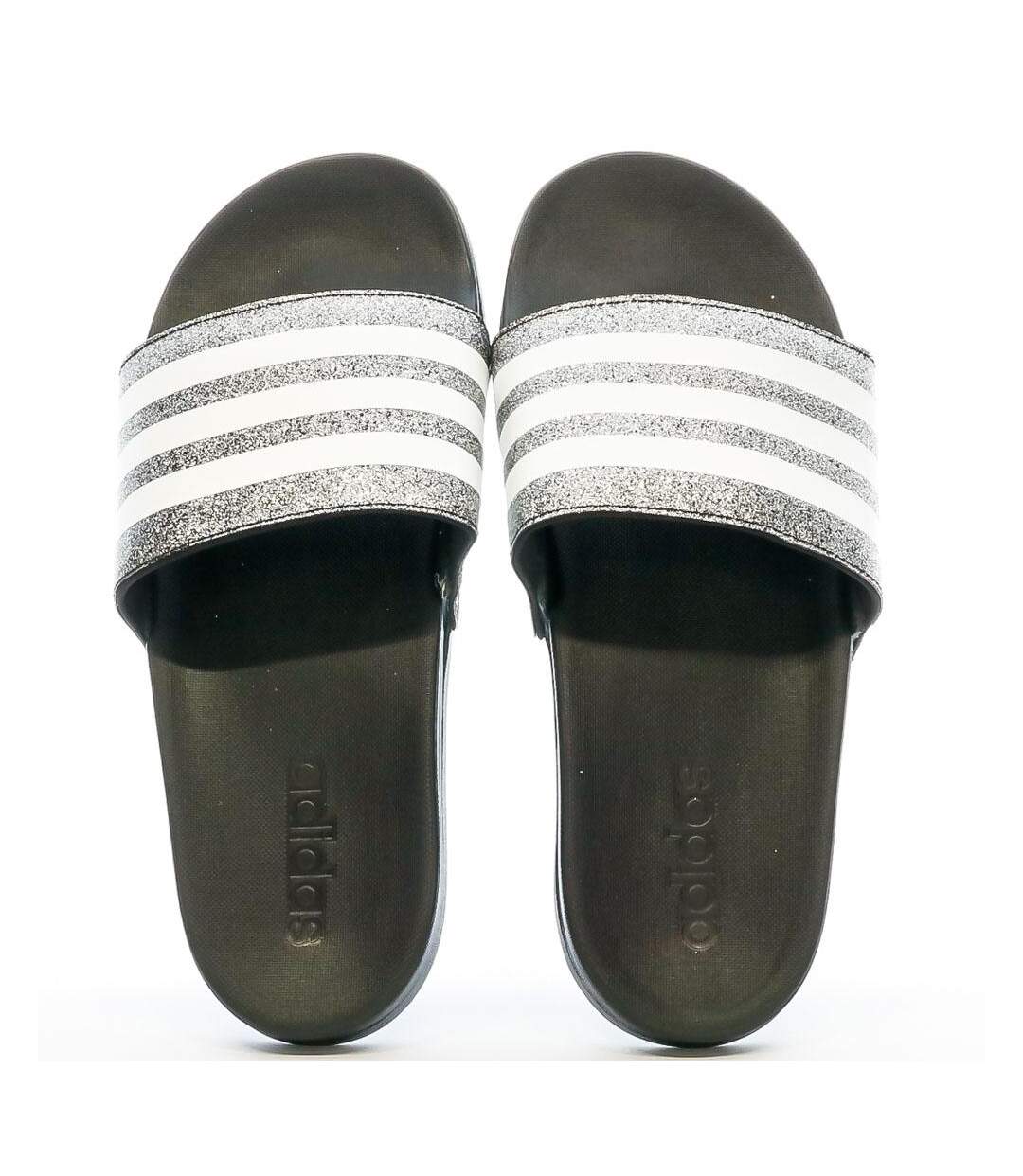 Claquettes Noire/Argent Adidas Adilette Comfort FY8836 - 32-3