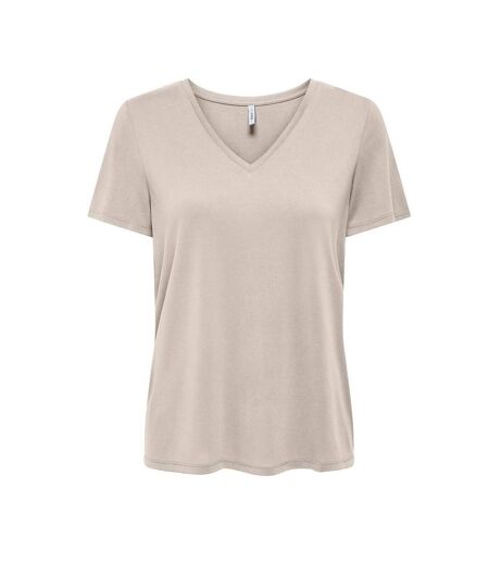 T-Shirt beige femme only free life - s