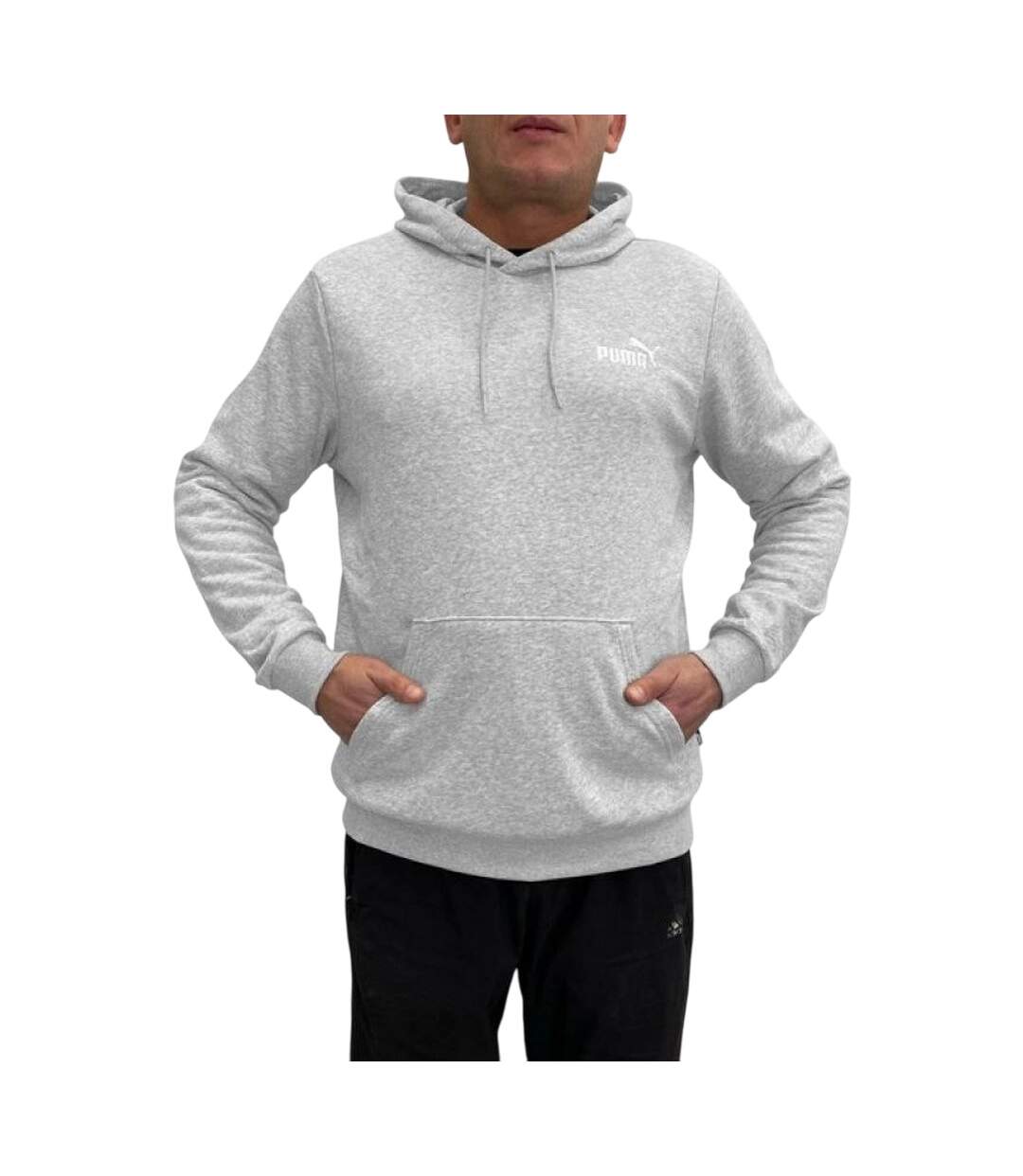 Sweat À Capuche Style Logo Essentials Homme Gris Puma-2