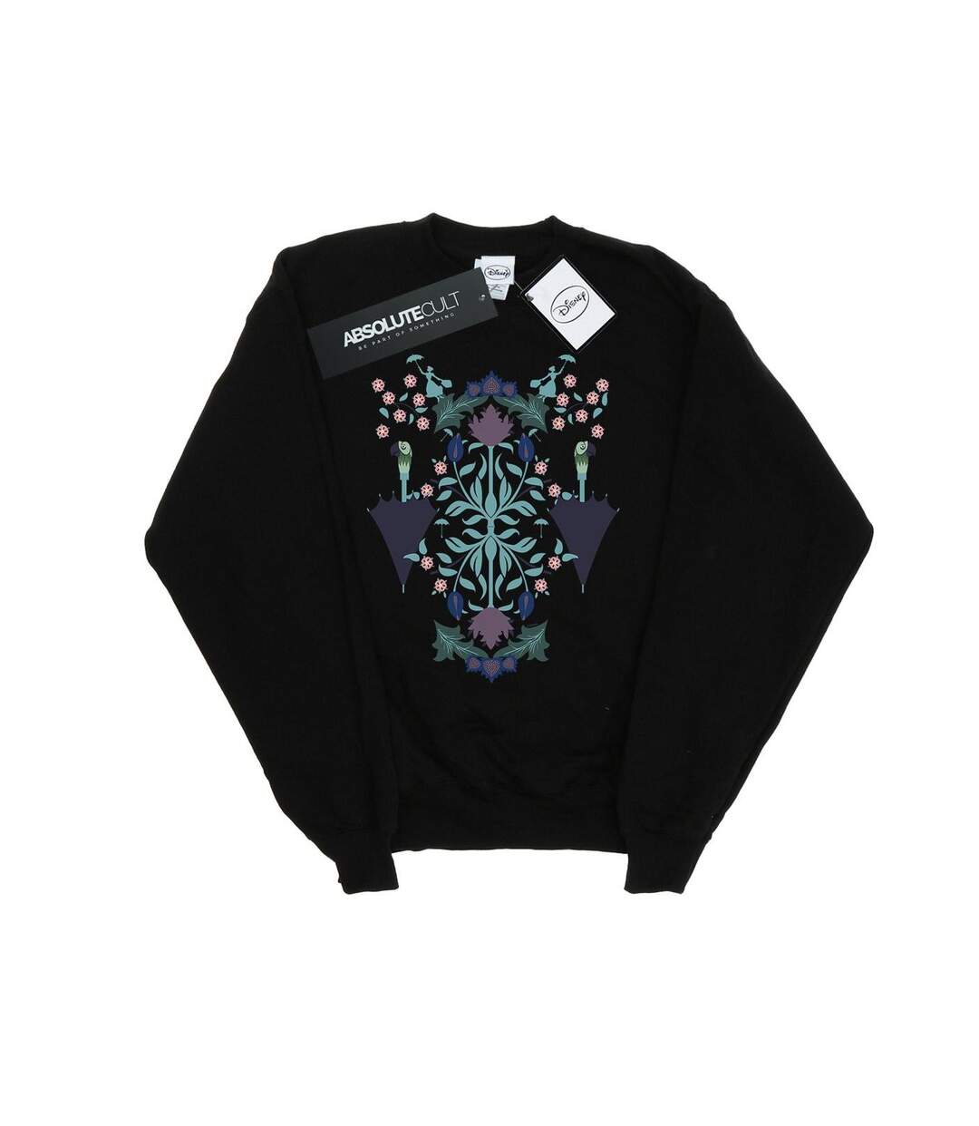 Disney Sweatshirt Mary Poppins Collage Floral Womens/Ladies (Noir) - UTBI47556-1