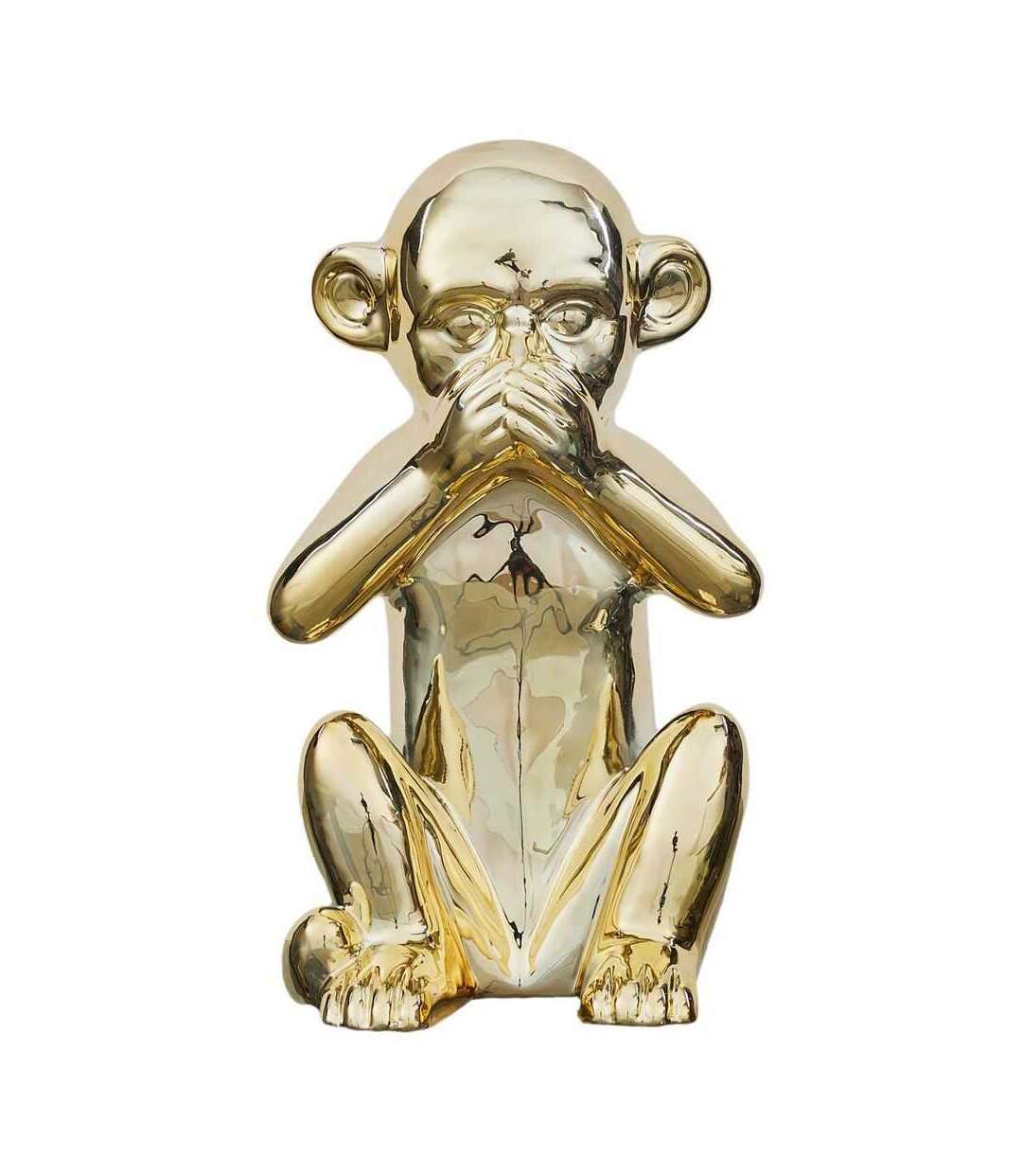 Statue en dolomite Singe 17 x 15 x 28 cm Or-3