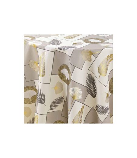 Nappe Ronde Antitache Imprimé Natane 180cm Naturel