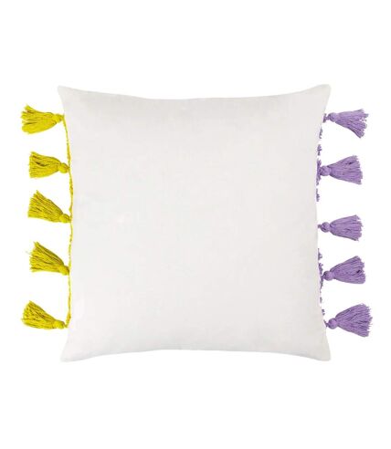 Heya Home Archow Tassel Tufted Throw Pillow Cover (Lilac/Yellow) (45cm x 45cm)