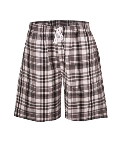 Mens woven checked lounge shorts gris à carreaux cargo bay