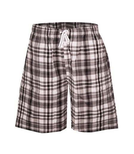 Mens woven checked lounge shorts grey check cargo bay