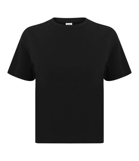 Skinni Fit Womens/Ladies Cropped Boxy T-Shirt (Black) - UTPC3560
