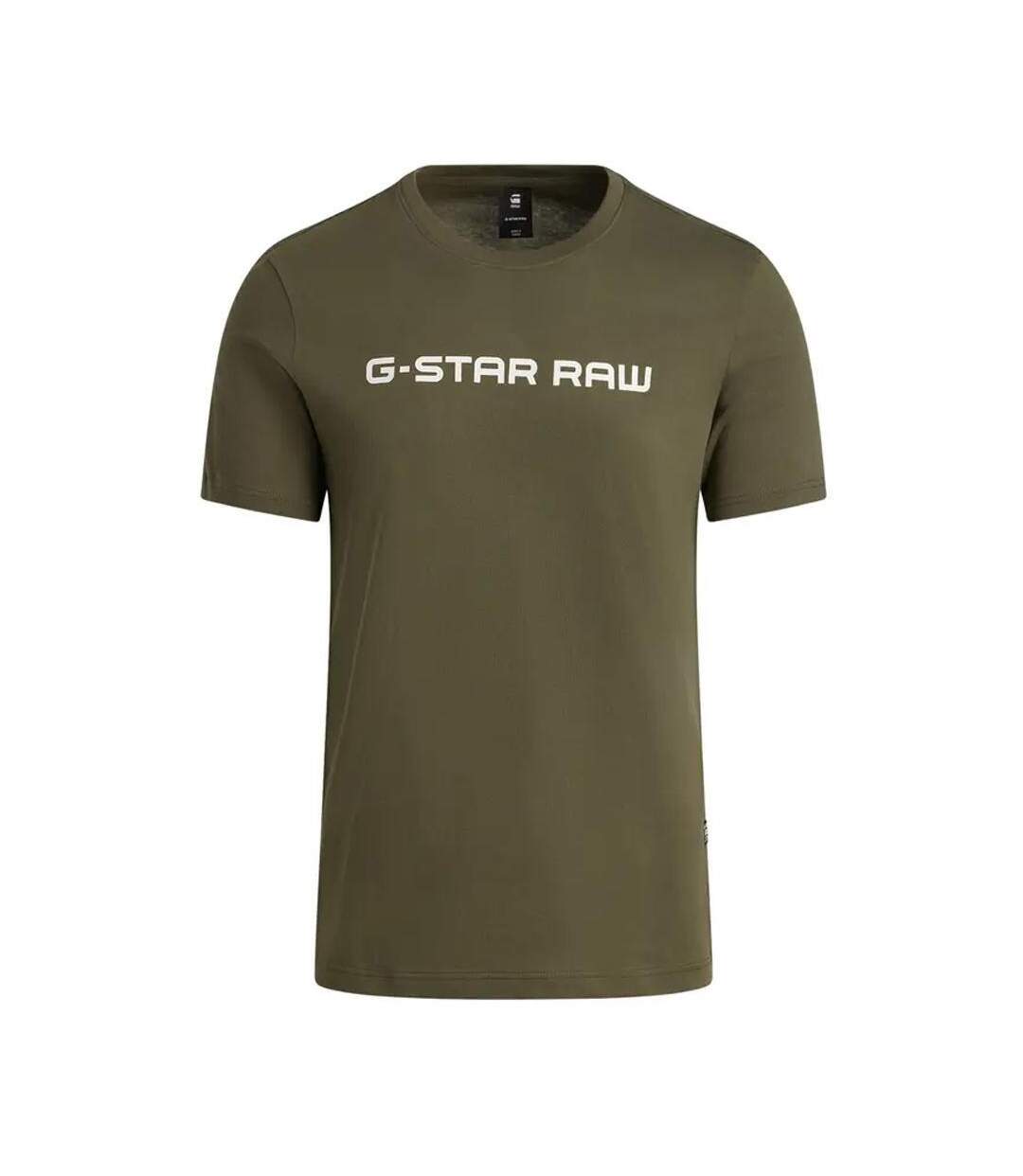 T-shirt kaki/blanc foncé homme g-star raw gd25950-1