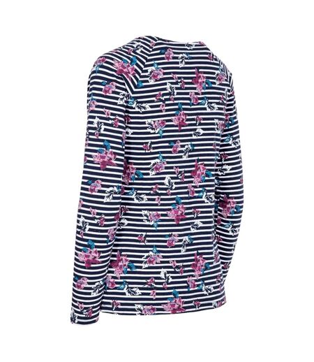 Trespass Femmes/Hommes Dellini - Top à manches longues à motifs floraux (Noir/Blanc/Pink/Blue Stripe) - UTTP5090