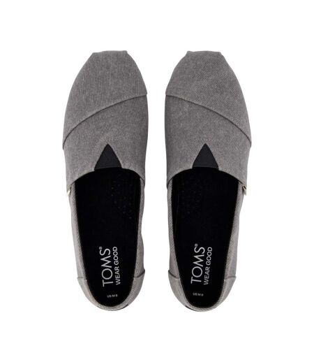 Womens/ladies alpargata classic loafers grey Toms