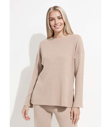 Pull confort avec maille cotes plates