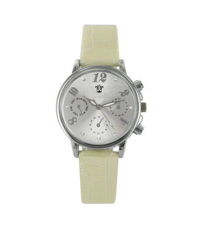 Montre Femme crème Strass Style Chrono BELLOS