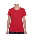 T-shirt À Manches Courtes Coupe Féminine Femme Rouge Gildan-1