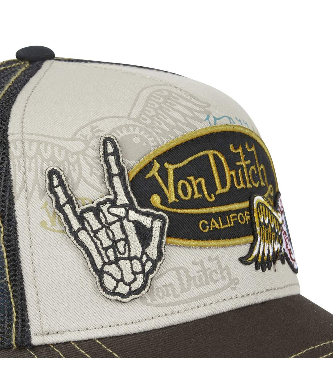 Casquettes homme trucker avec filet et patchs Von Dutch Vondutch-3