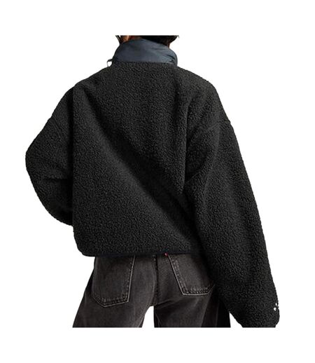 Sweat noir femme converse sherpa half - m
