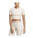 Womens/ladies Techfit Camo Crop T-shirt Taupe Camo Adidas-1