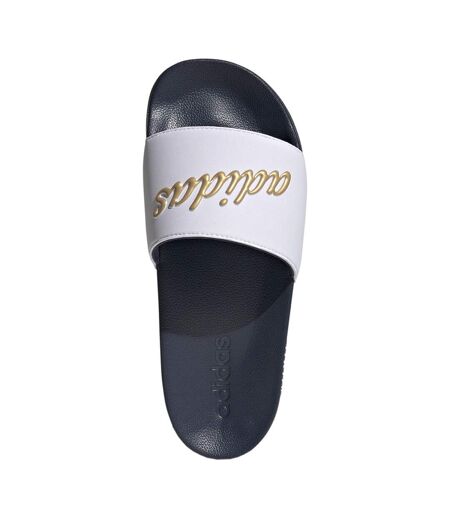 Claquettes Adilette Shower Femme Blanc Bleu Marine Adidas