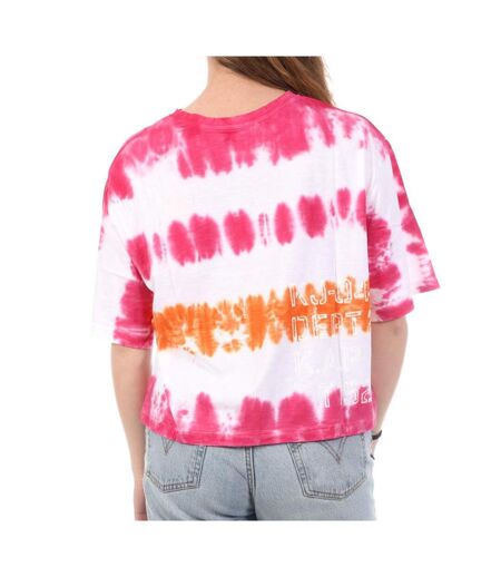 T-Shirt blanc/rose femme kaporal evee